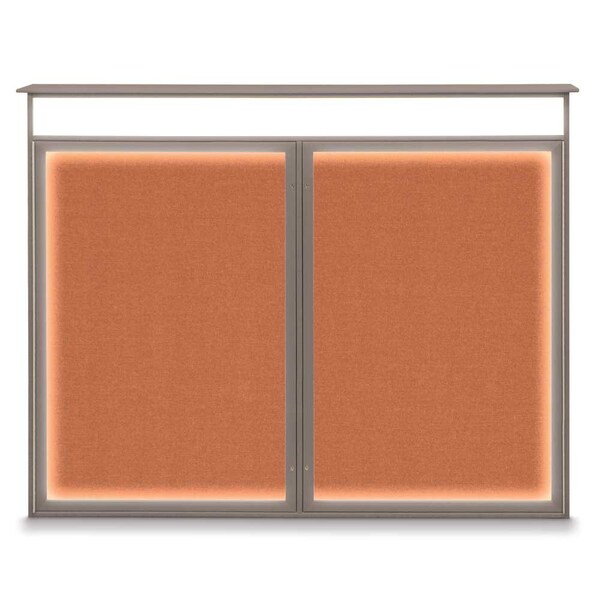 United Visual Products Double Door Enclosed Indoor Letterboard UV1126-SATIN-BURGUNVL - main